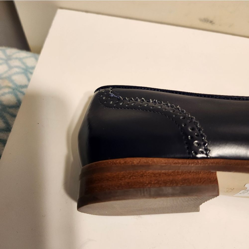 NWT Talbots Leighton Blue Polished Leather Tassel Brogue Loafers Sz.6.5 Ret $139 - Picture 8 of 9